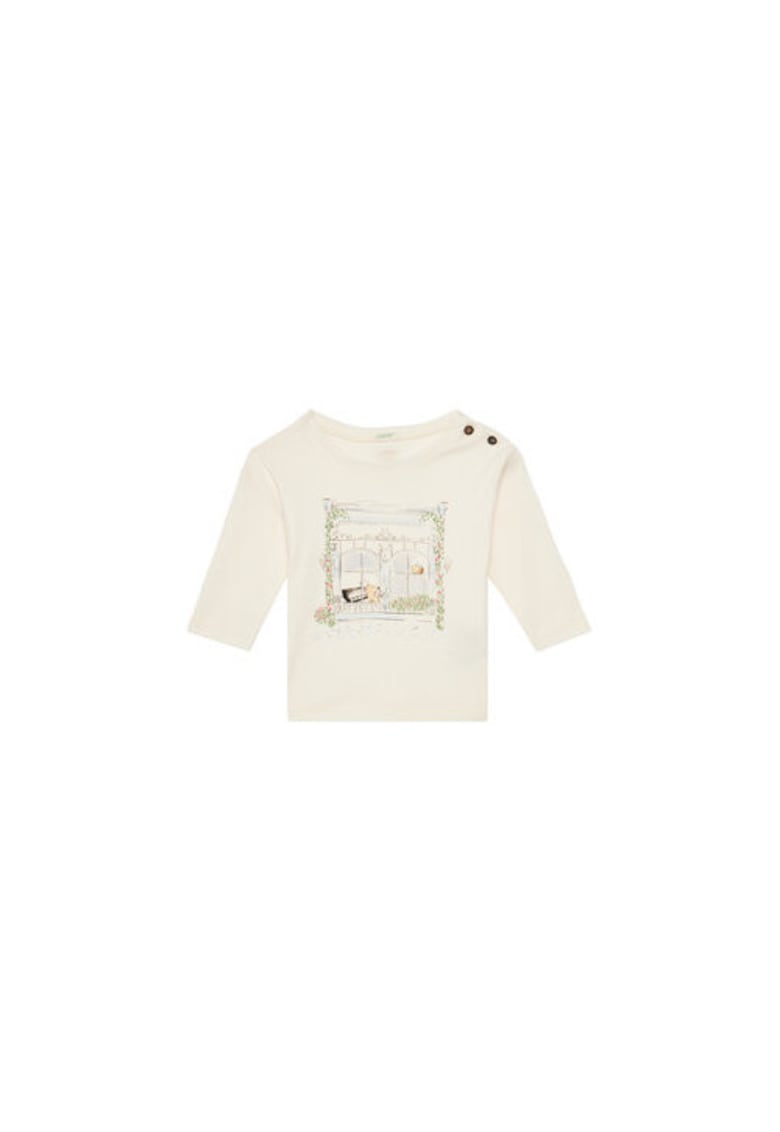 Bluza fete 3I9WA105Q - Bumbac organic - Bej - Bej