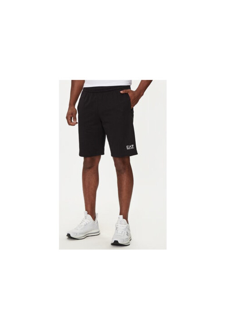Pantaloni scurti sport barbati Emporio Armani - 8NPS65 PJVRZ - Bumbac - Negru