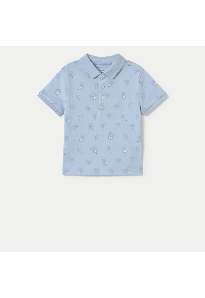 Tricou Polo baieti 1109 - Bumbac/Elastan - Albastru deschis - Albastru deschis