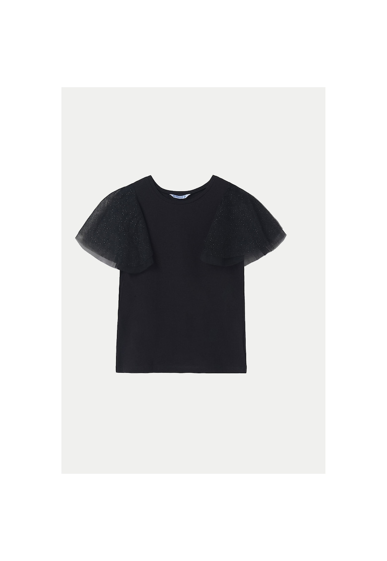 Tricou fete 6022 - Bumbac/Poliester - Negru - Negru