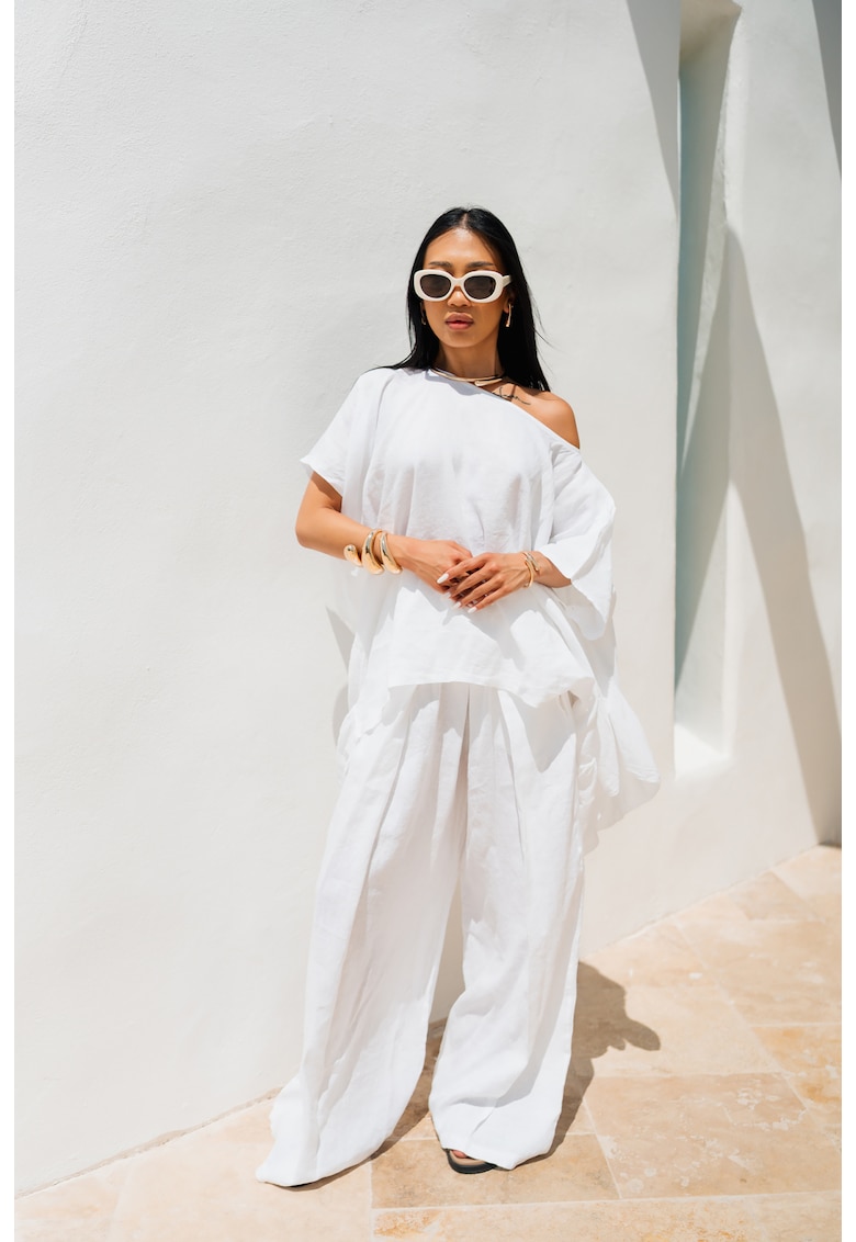 Set Bluza si Pantalon lung din in White 17674