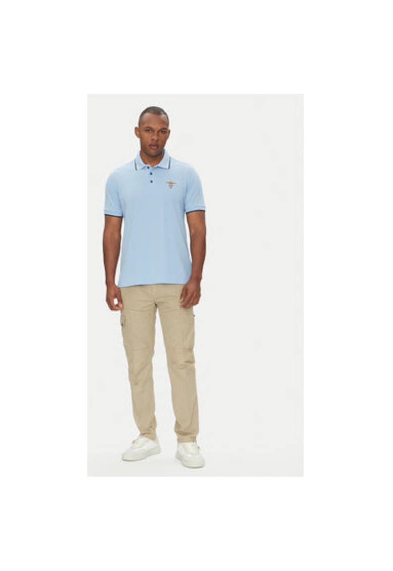 Tricou polo barbati  251PO1308P82 - Bumbac - Albastru deschis