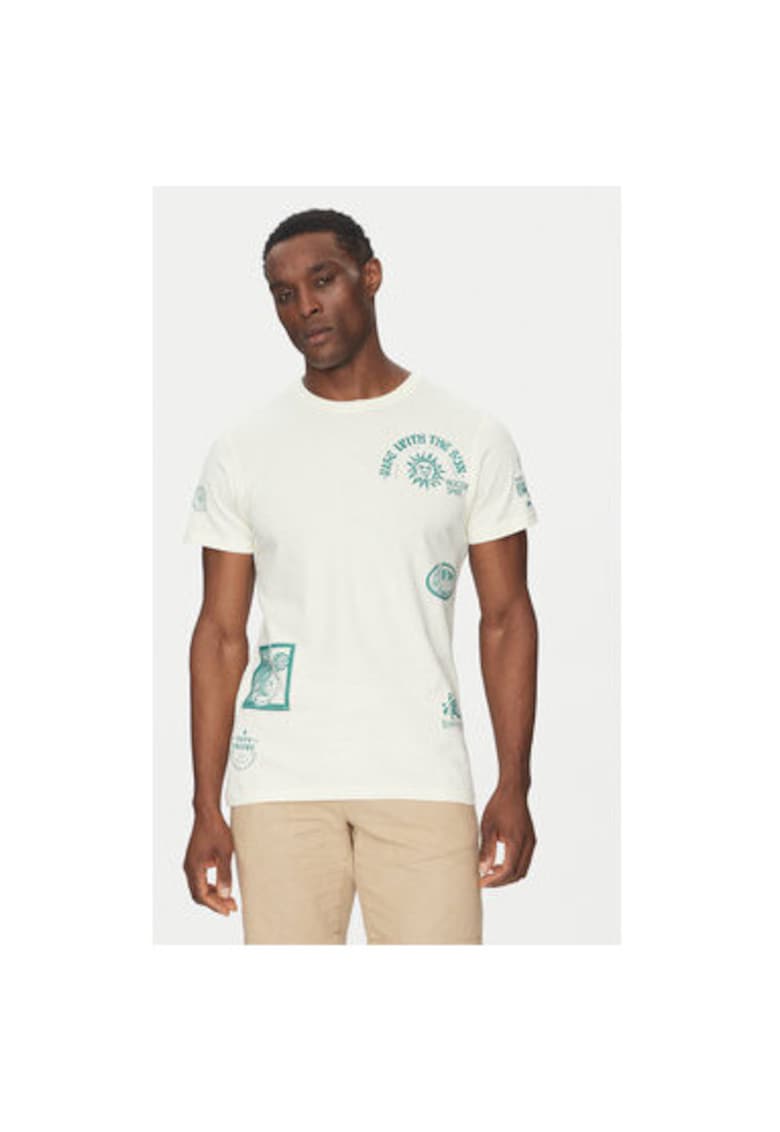Tricou barbati INFLORALLO 41-137 - Bumbac - Ecru - Ecru