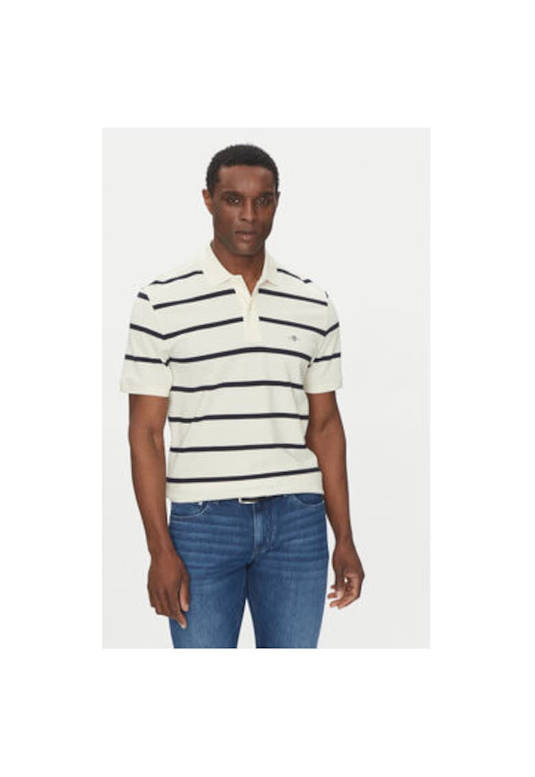 Tricou polo barbati 2014022 - Bumbac organic - Ecru - Ecru