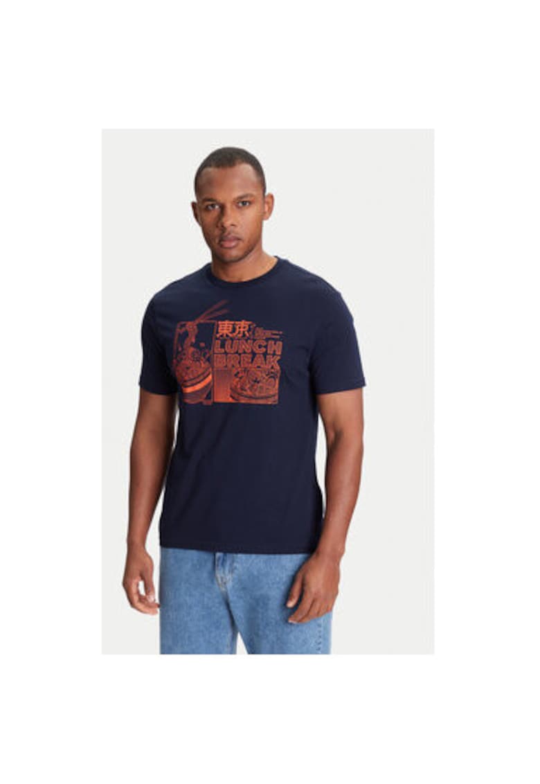 Tricou barbati 3I1XU10A4 - Bumbac - Bleumarin - Bleumarin