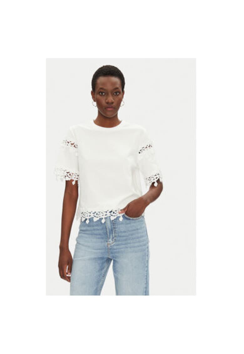 Tricou dama 251-DFUTUR - Bumbac - Alb - Alb