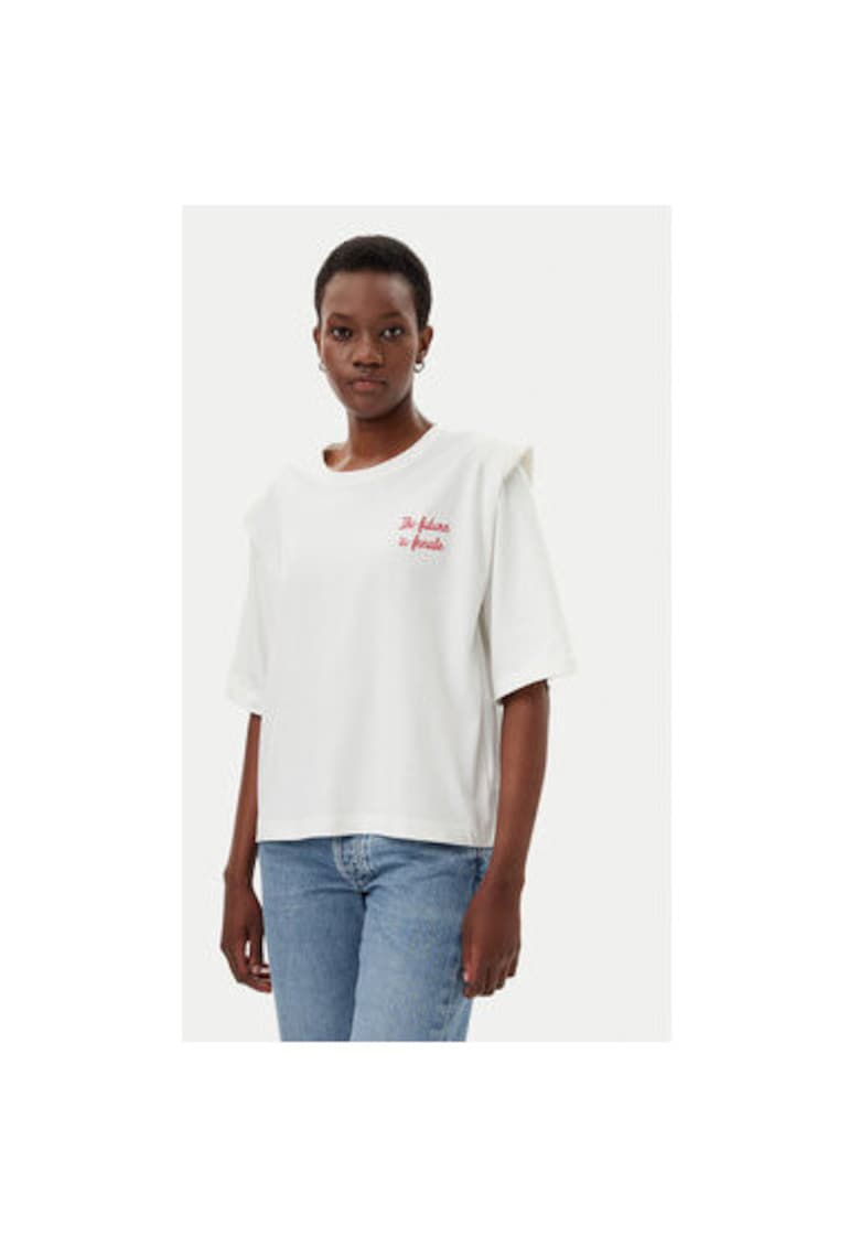 Tricou dama RD0013 - Bumbac - Alb - Alb