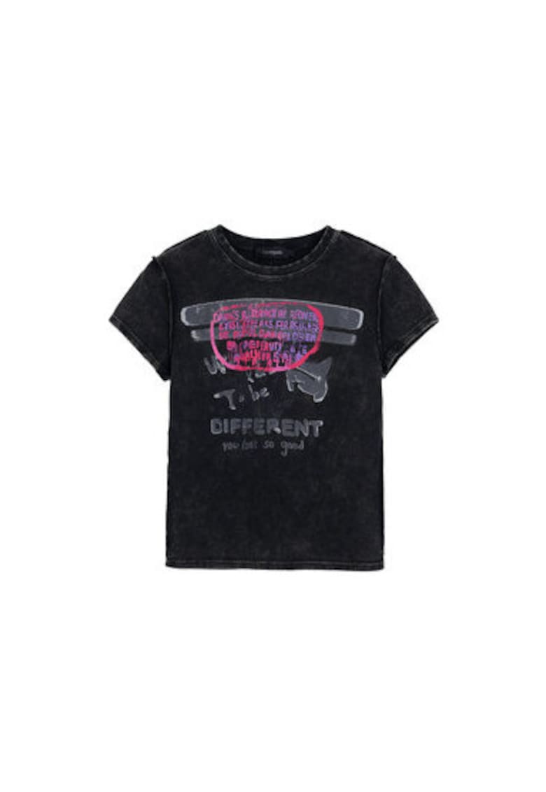 Tricou dama 25SWTKX6 - Bumbac - Gri - Gri