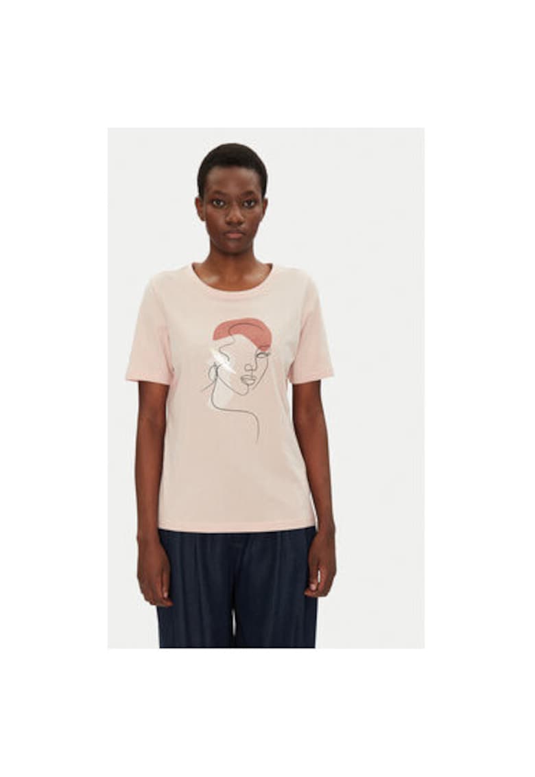 Tricou dama 20615408 - Bumbac - Roz - Roz
