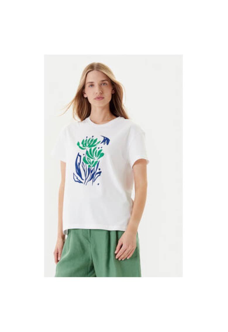 Tricou dama 3BL0D10AK - Bumbac - Alb - Alb