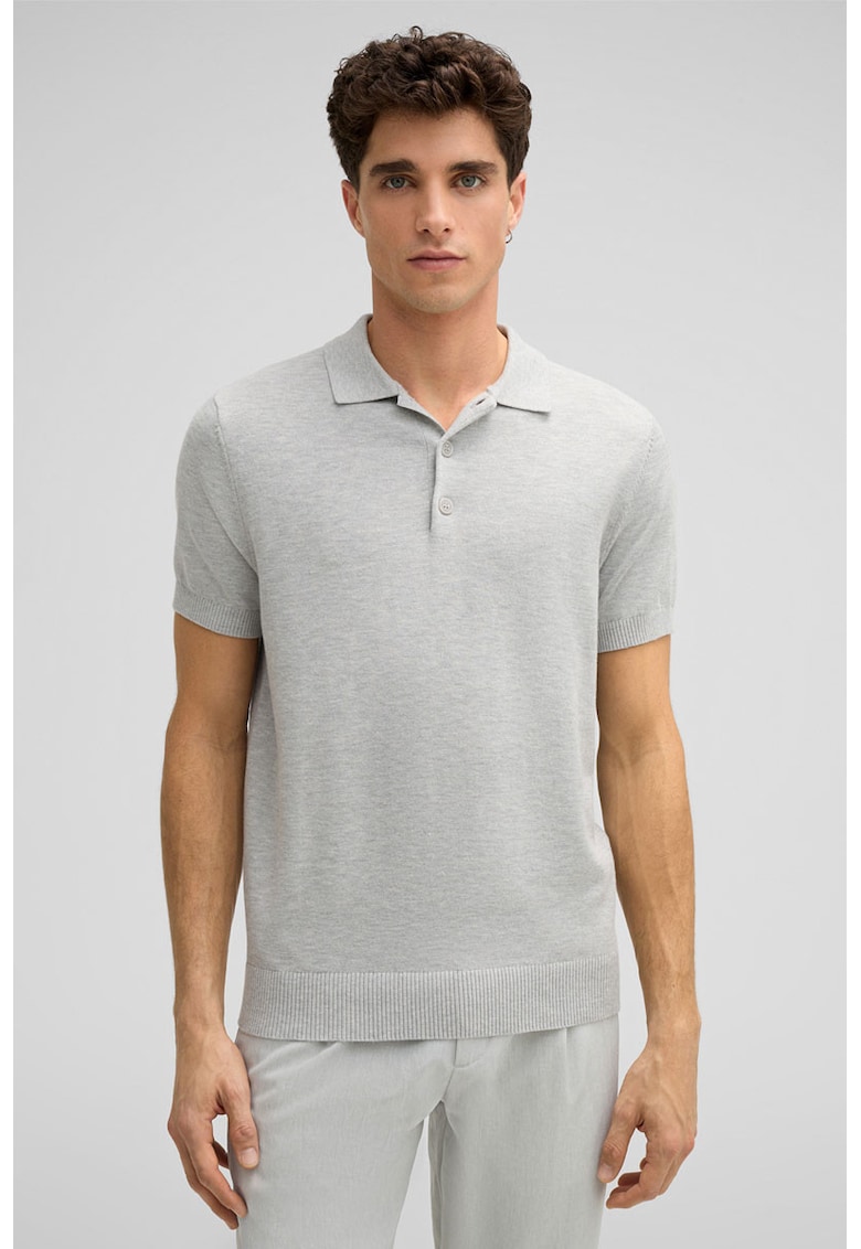 Tricou regular fit polo cu închidere prin nasturi