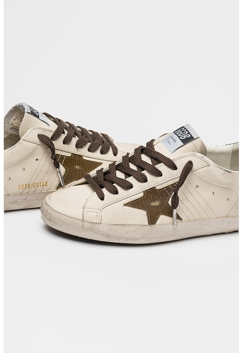 Pantofi sport din piele cu aspect invechit Super Star Classic