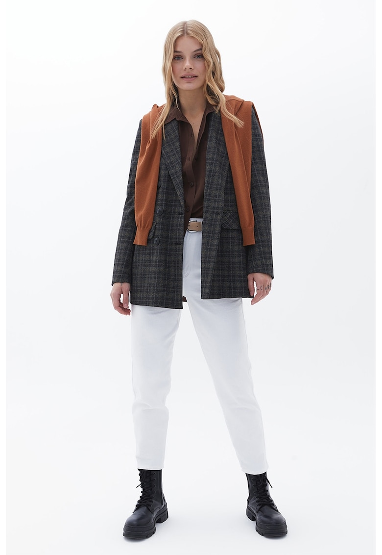 Pantaloni regular fit cu talie medie