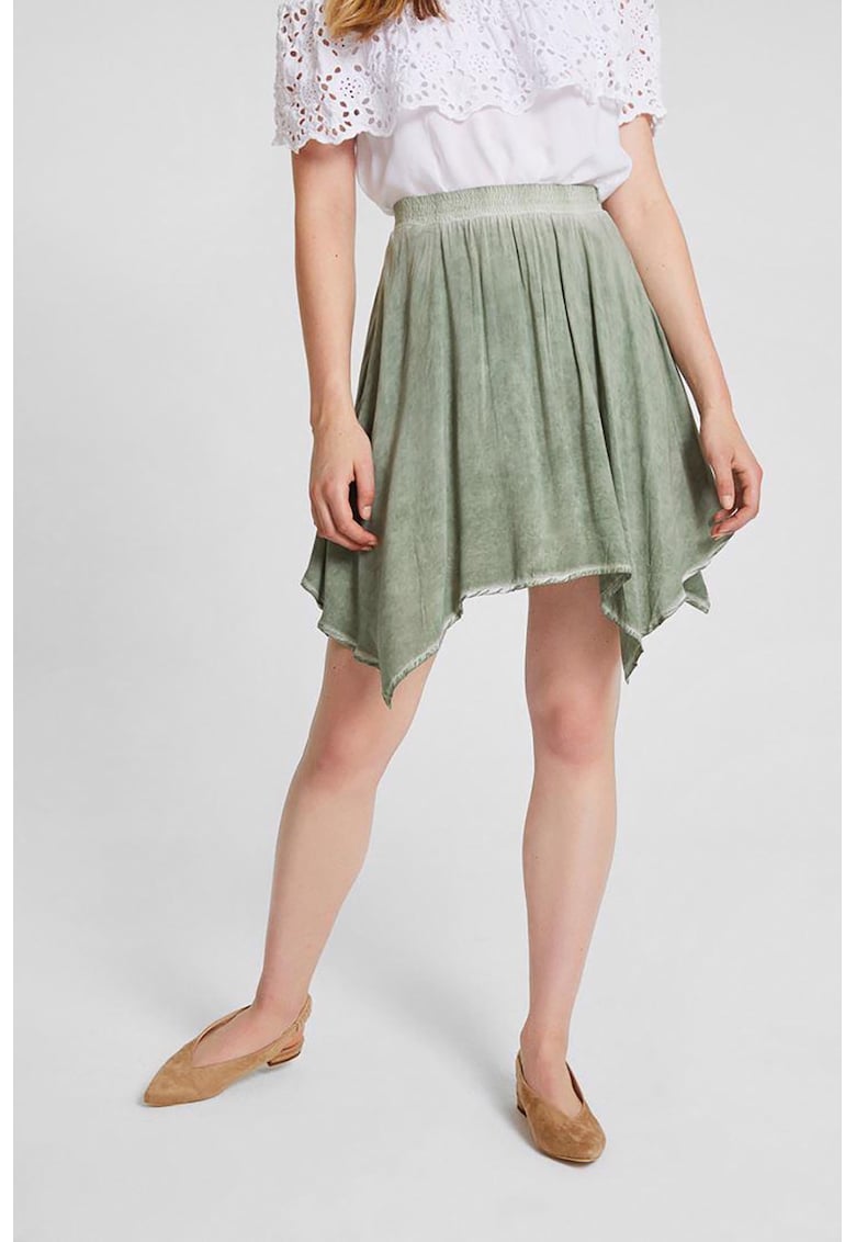 Fusta scurta asimetrica cu talie inalta