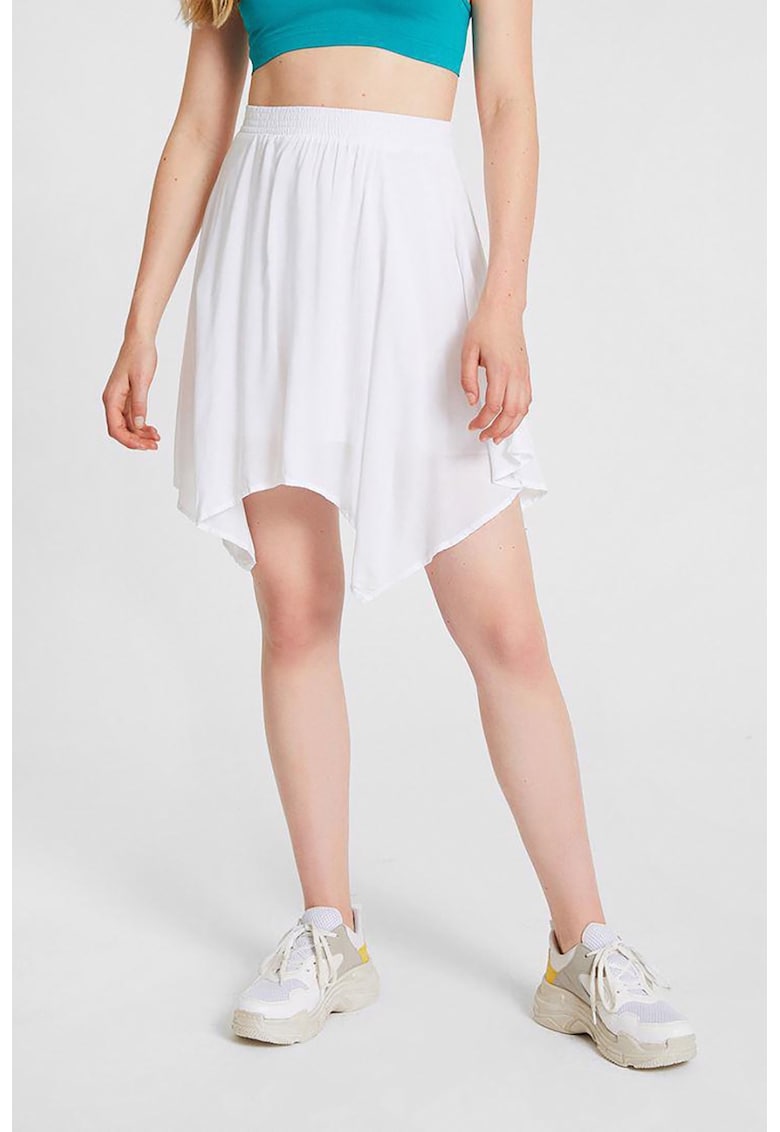 Fusta scurta asimetrica cu talie inalta