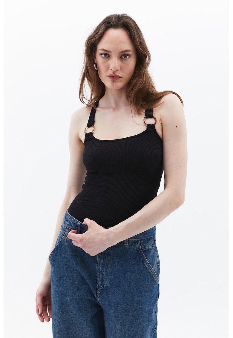 Top din amestec de bumbac si modal Mepnewas - Negru