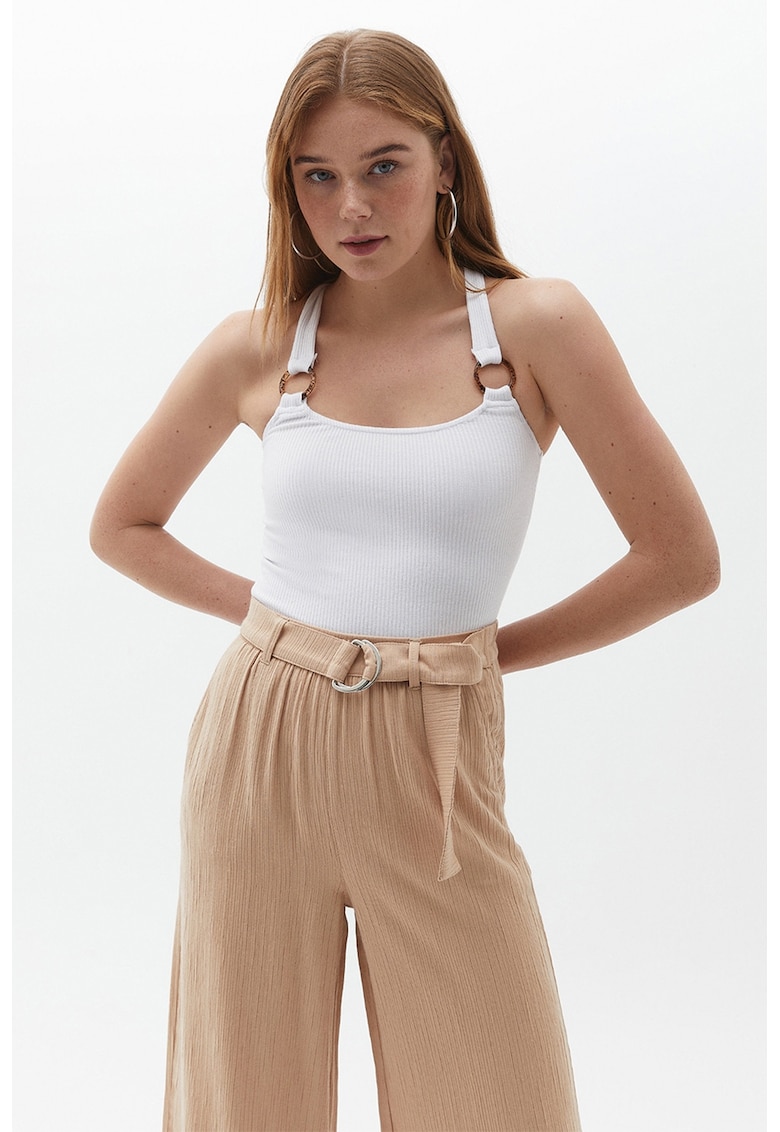 Top din amestec de bumbac si modal Mepnewas - Alb optic