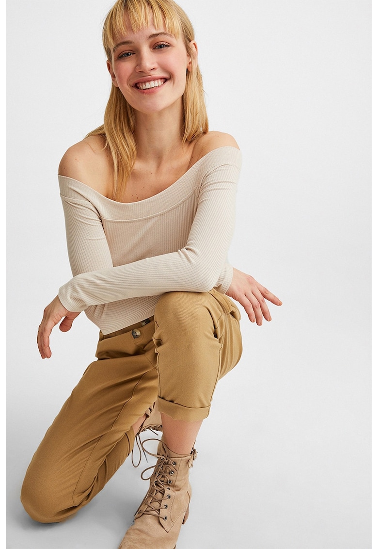 Bluza striata cu decolteu pe umeri Bluza striata cu decolteu pe umeri