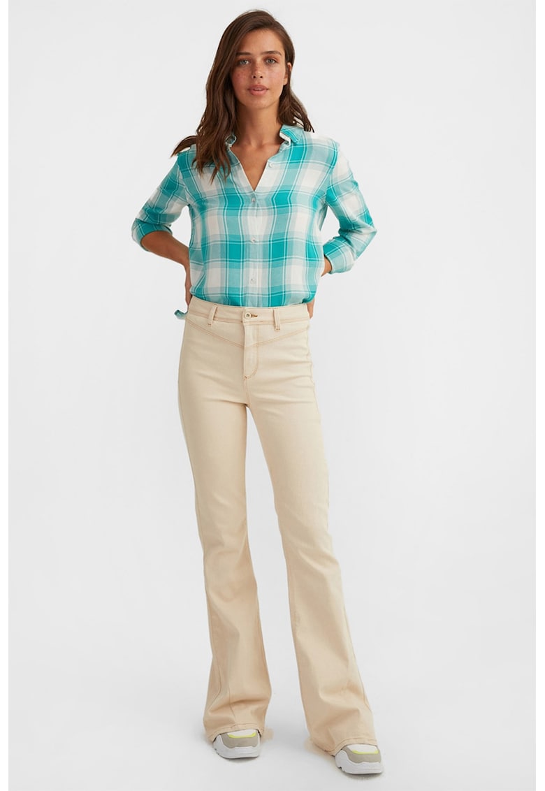 Camasa in carouri cu maneci lungi