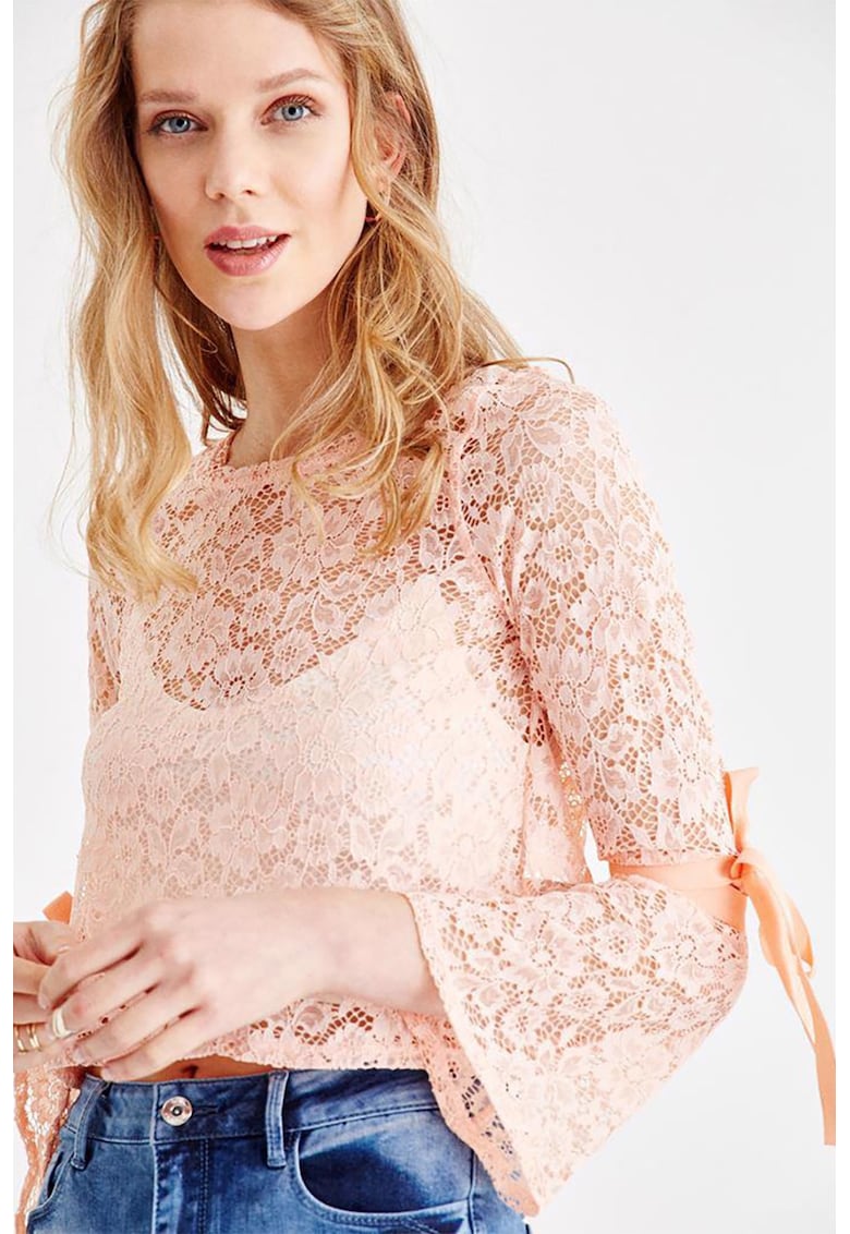 Bluza crop cu model floral