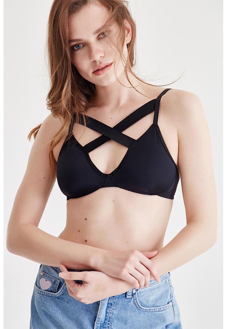 Sutien uni triunghiular - Negru