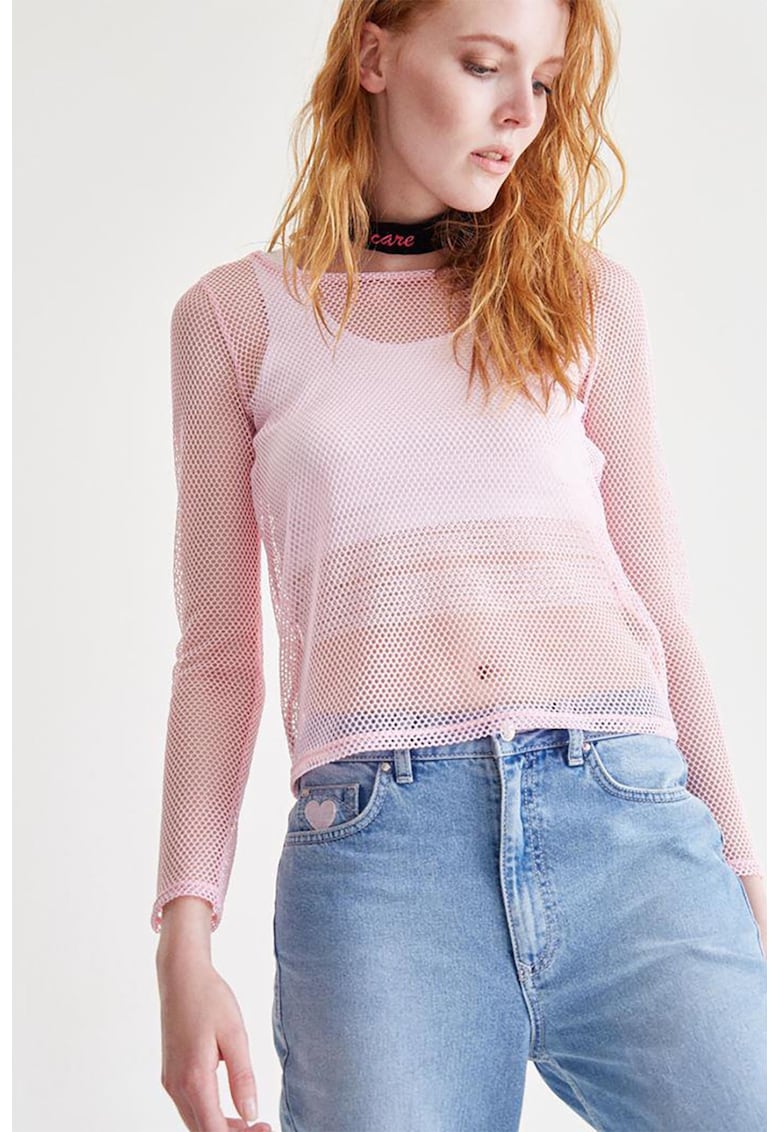 Bluza semi-transparenta cu peroratii