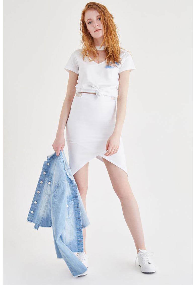 Fusta cambrata cu talie inalta