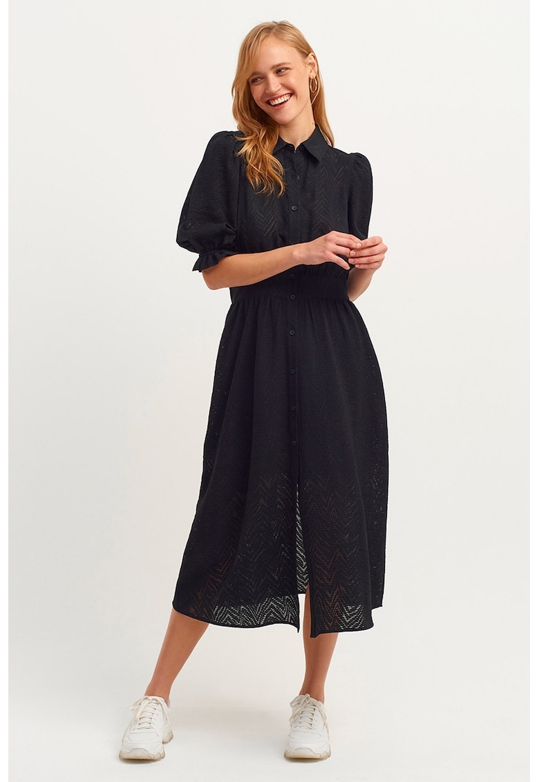 Rochie-camasa midi cu croiala in A