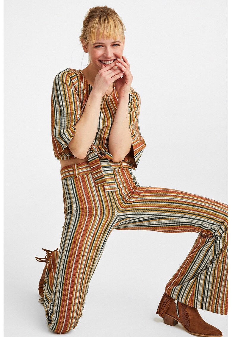 Colanti evazati cu dungi - Verde/Maro/Bej