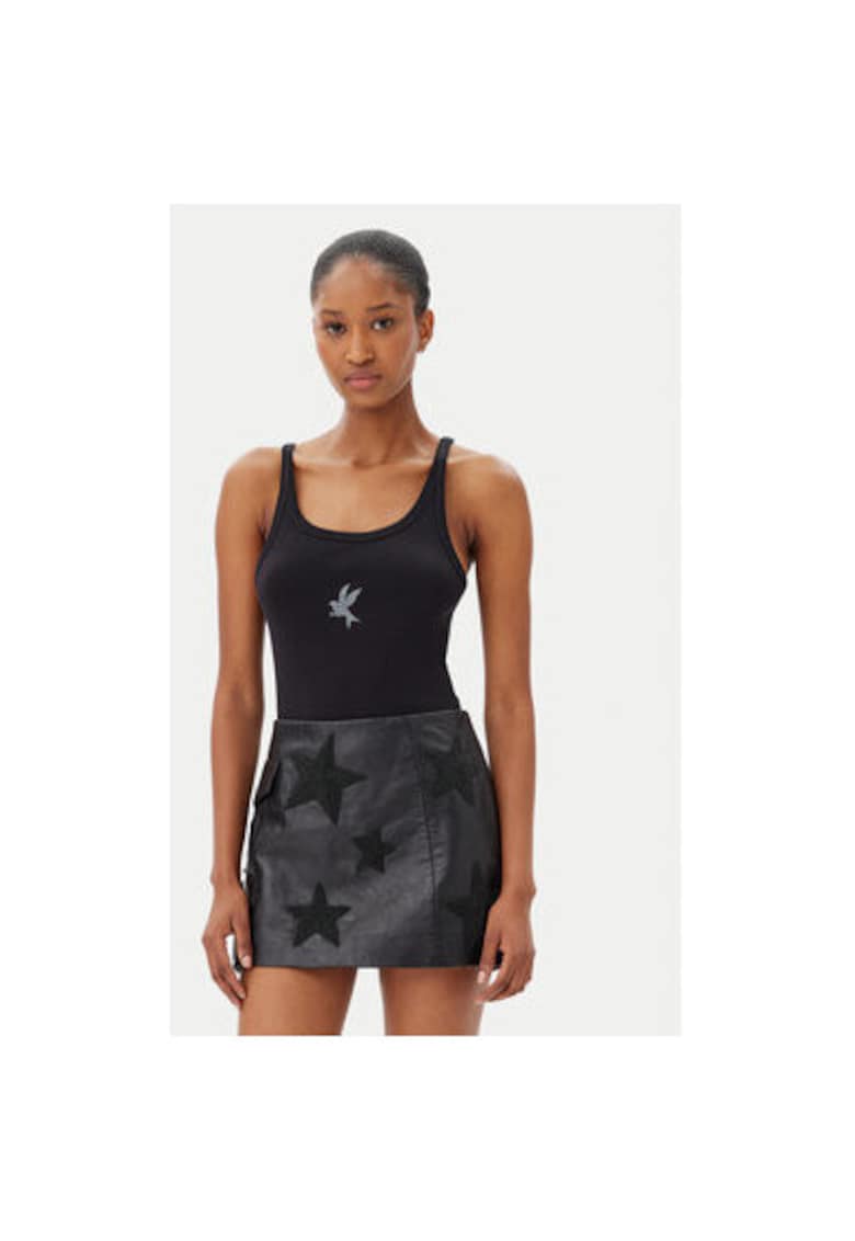 Top dama 26605F - Bumbac - Negru