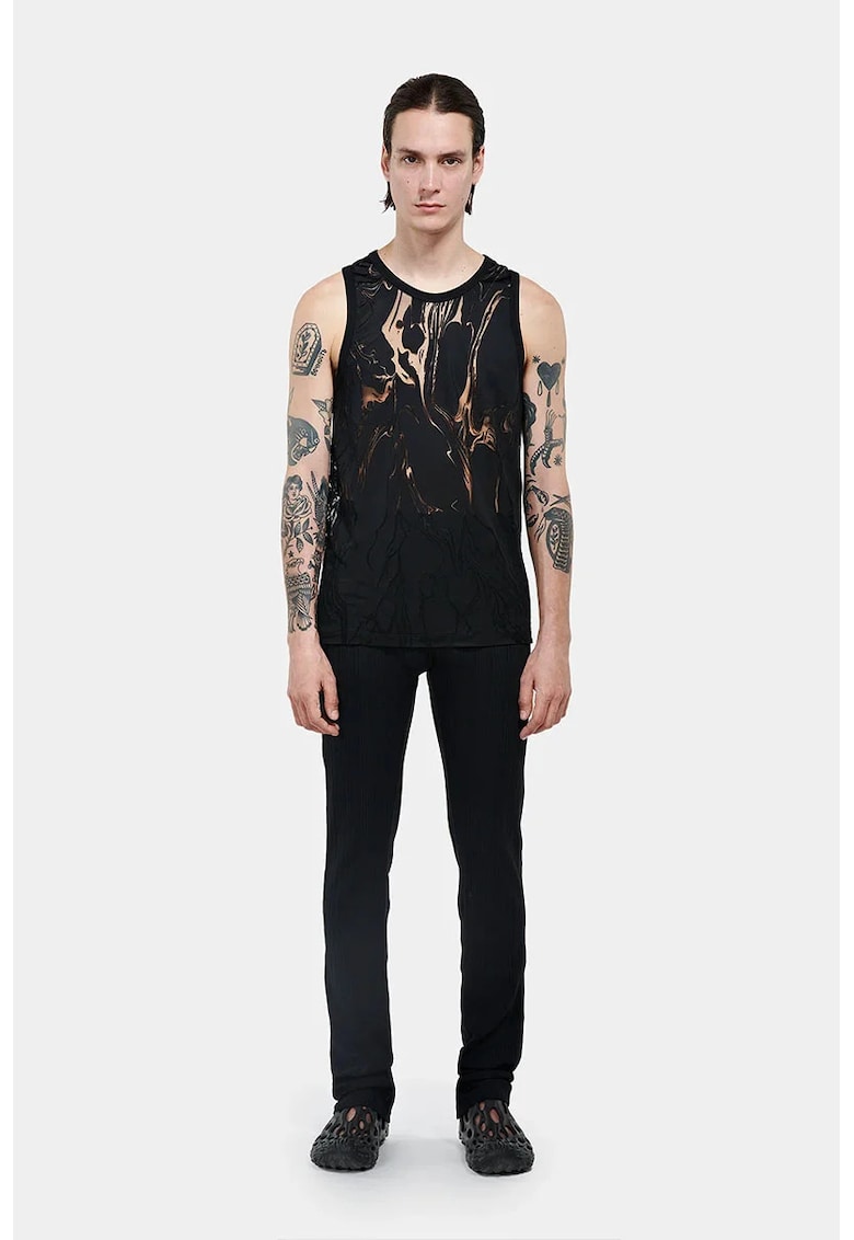 Maiou cu croială dreaptă cu imprimeu marmorat