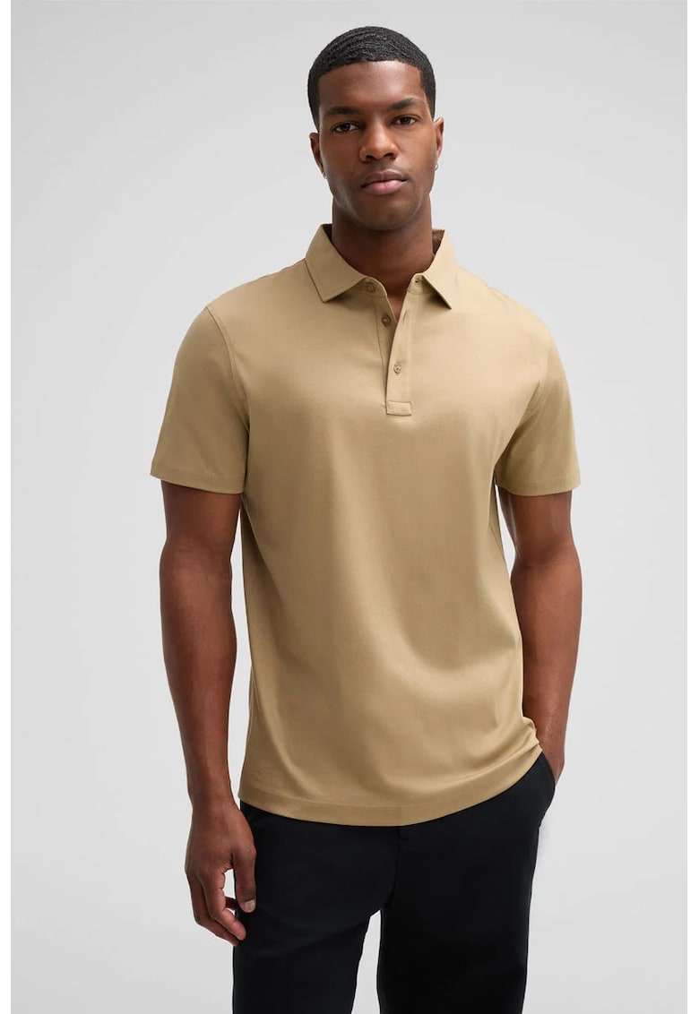 Tricou regular fit polo cu inchidere prin nasturi la gat Tricou regular fit polo cu inchidere prin nasturi la gat