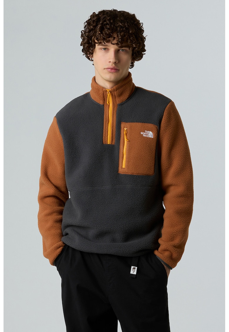 Bluza de trening din material fleece cu fenta cu fermoar pentru drumetii