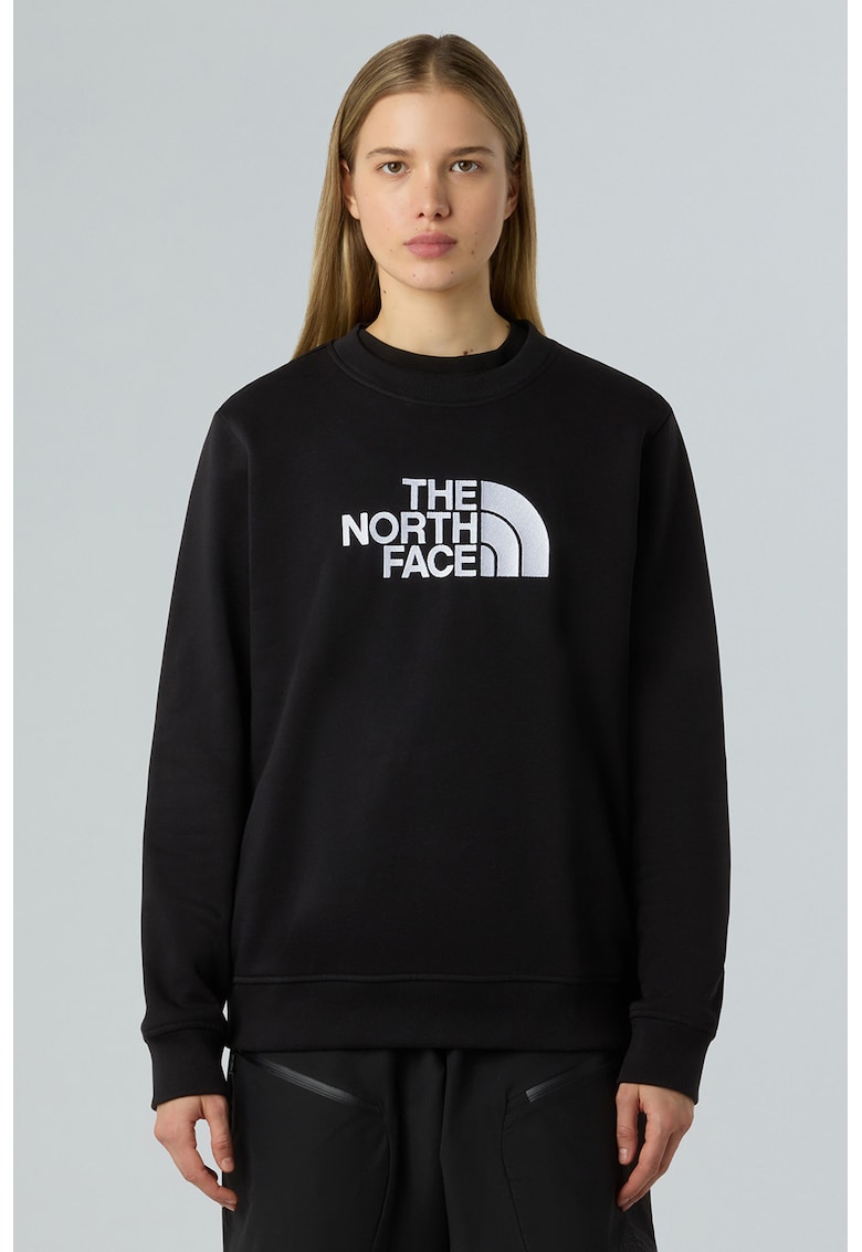 Bluza de trening cu decolteu la baza gatului si logo Drew Peak