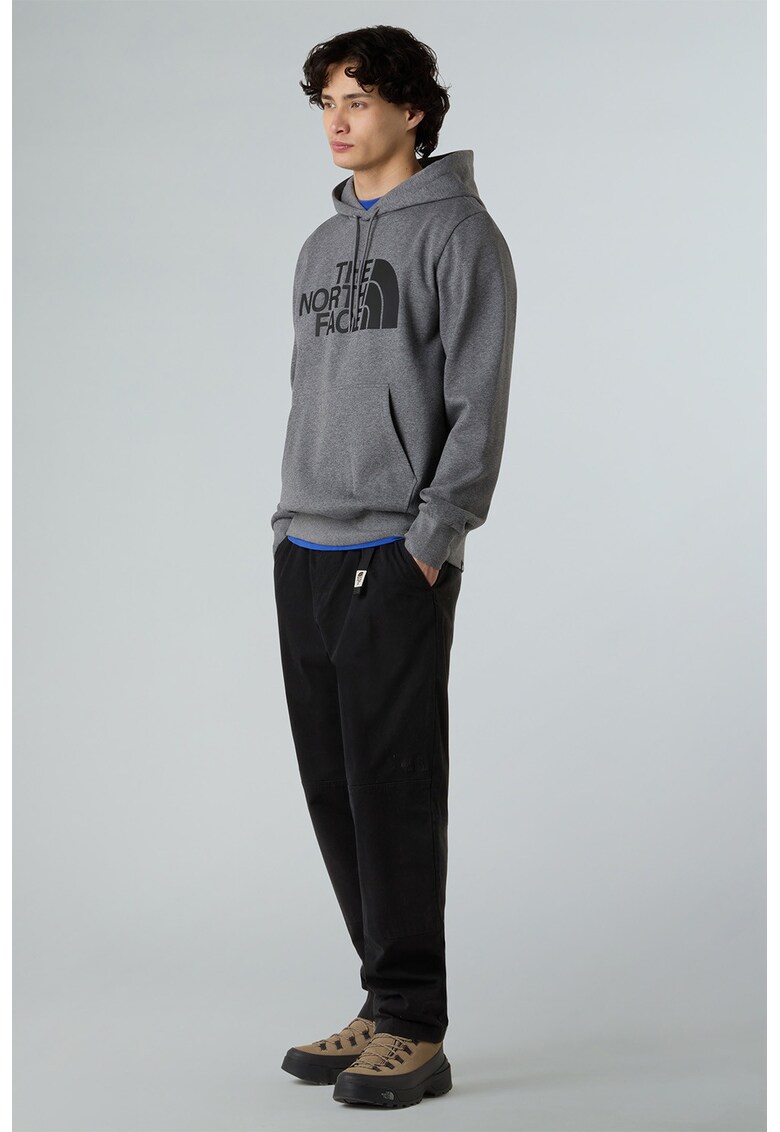 Hanorac din amestec de bumbac cu imprimeu logo - Gri antracit