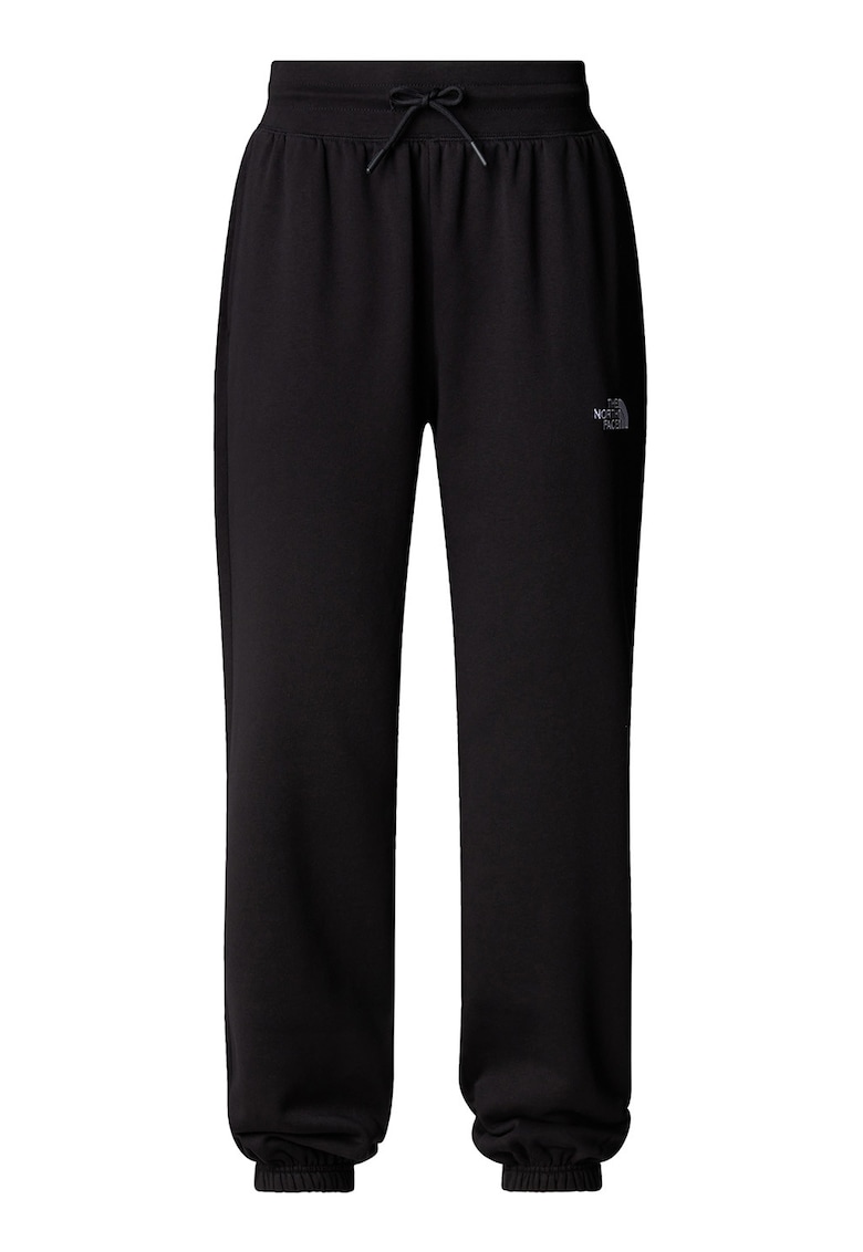 Pantaloni de trening cu logo si snur - Negru