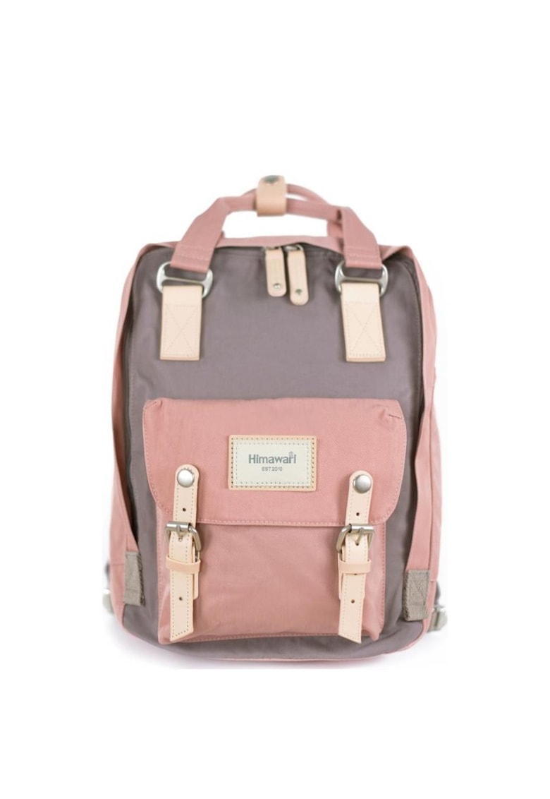 Rucsac rezistent la apa cu buzunar exterior No. 13 Double Spring S - maro - roz