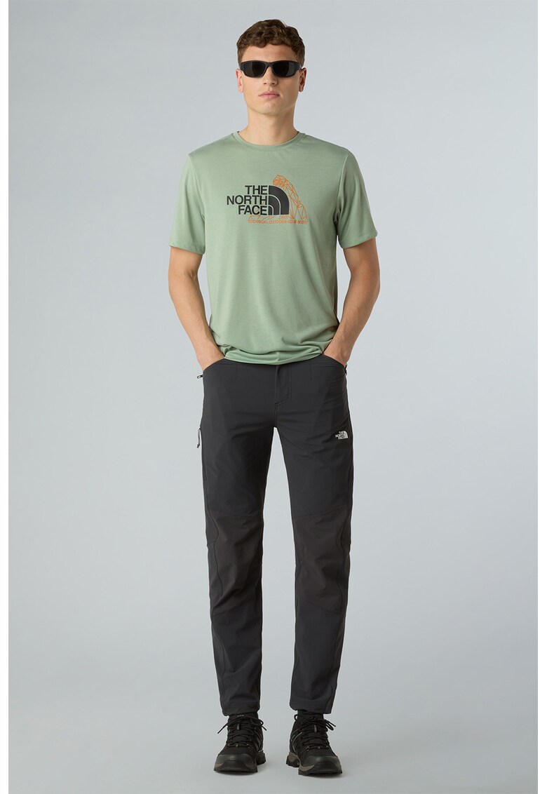 Tricou cu imprimeu logo Mountain Foundation - Verde pal