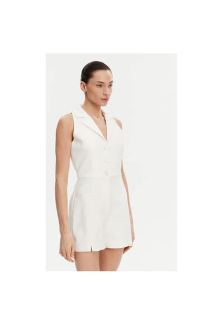 Salopeta dama  241-SHIWI.F - Bumbac/Poliester - Alb