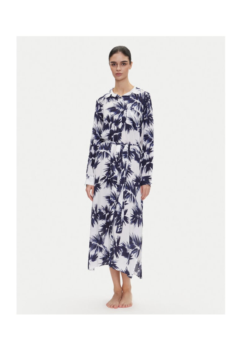 Camasa stil rochie dama YI00052 - Viscoza - Bleumarin - Bleumarin