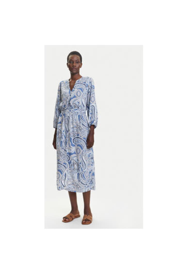 Camasa stil rochie dama 13002020 - Viscoza - 44 EU - Albastru