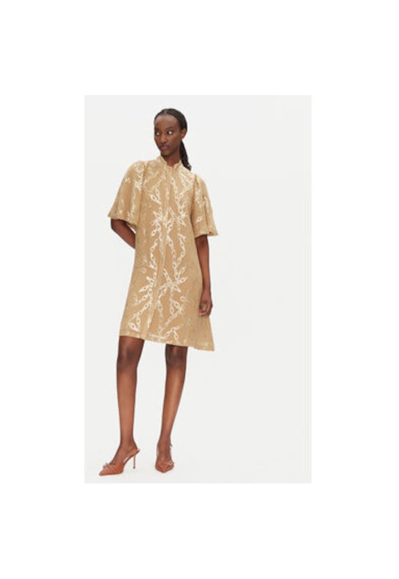 Bruuns Bazaar Camasa stil rochie dama BBW4552 - Viscoza - Bej - Bej