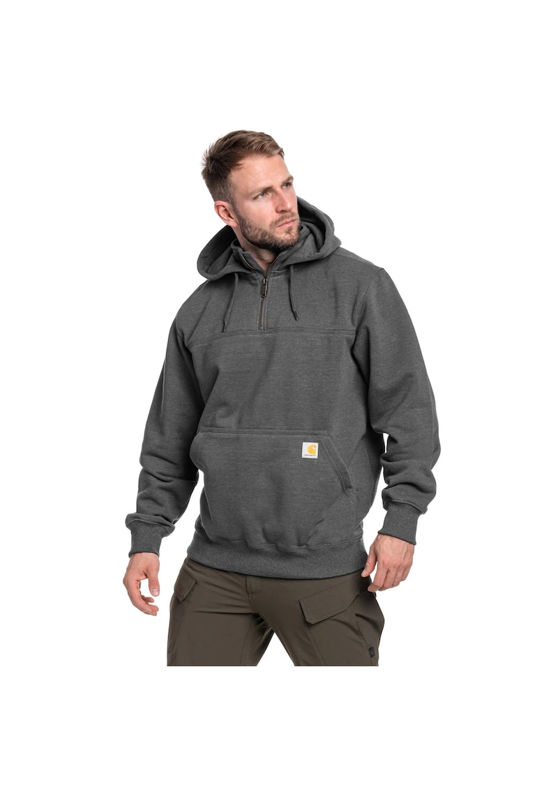 Hanorac sport barbati Rain Defender Heavyweight - gluga reglabila - buzunare practice - Carbon Heather - amestec poliester-bumbac -