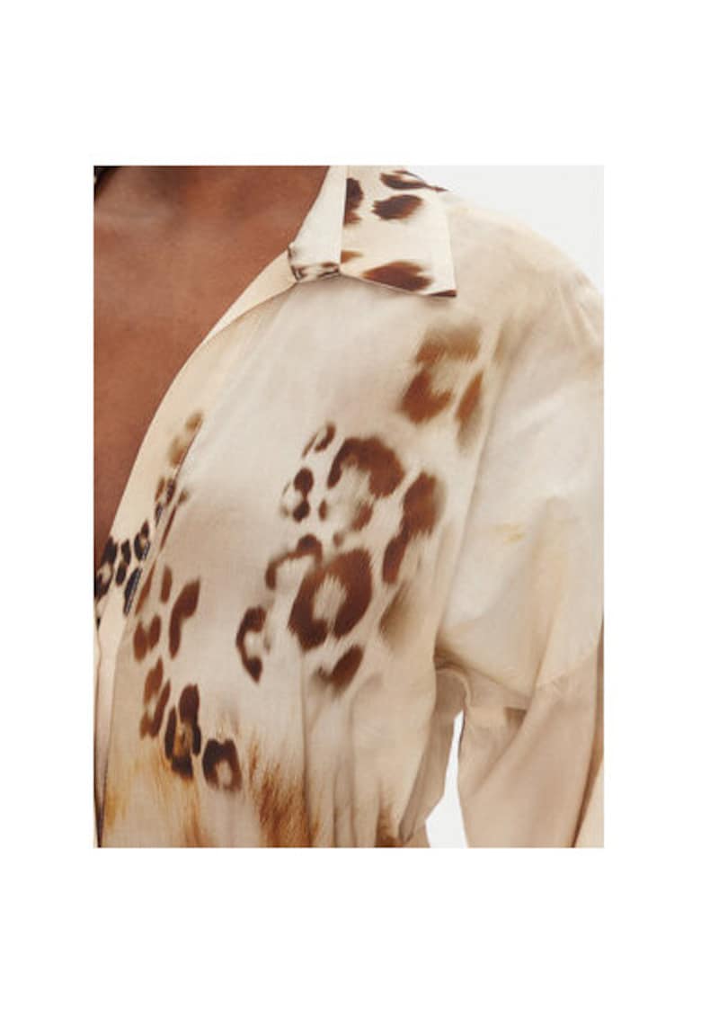 Camasa stil rochie dama 53-3392 - Bumbac - Bej - Bej