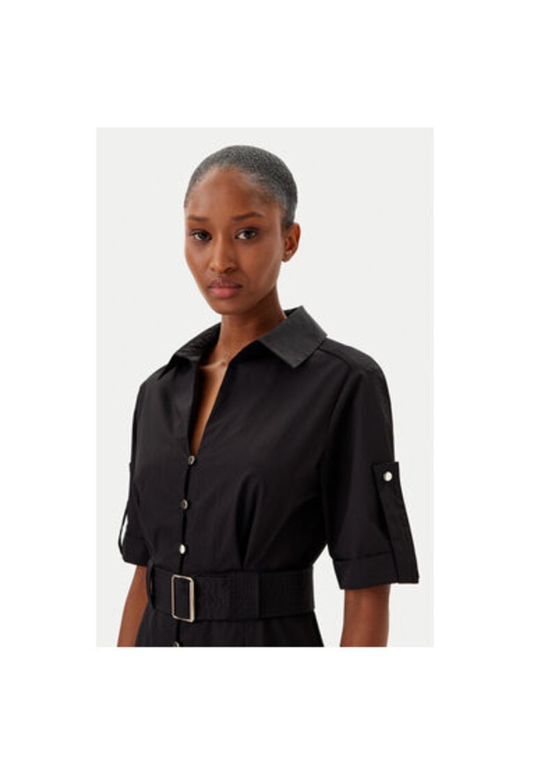 Camasa stil rochie dama FR25SD3006W52001 - Bumbac/Poliamida - XS INTL - Negru