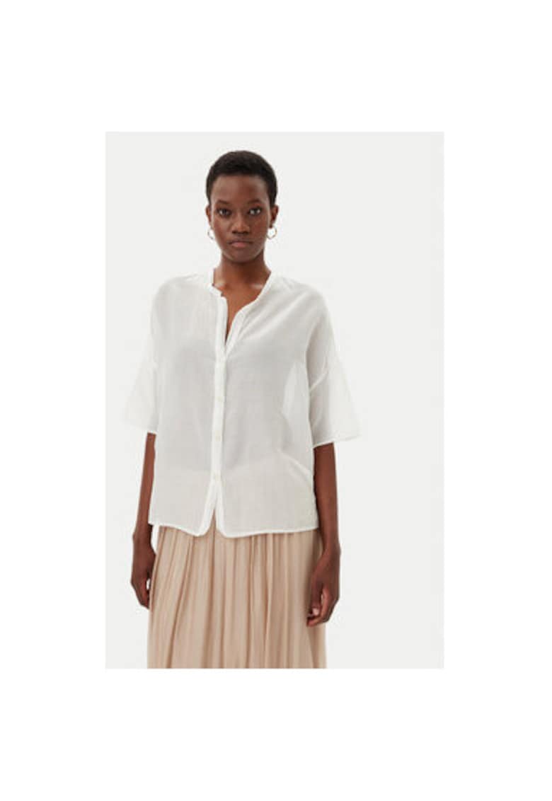 Camasa dama TD0648 - Bumbac - Alb - Alb