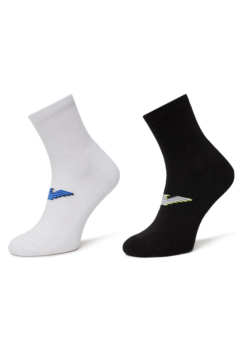 Set 2 perechi sosete scurte barbati barbati  EM000540 AF12299 - Textil - 0 EU - Alb/Negru