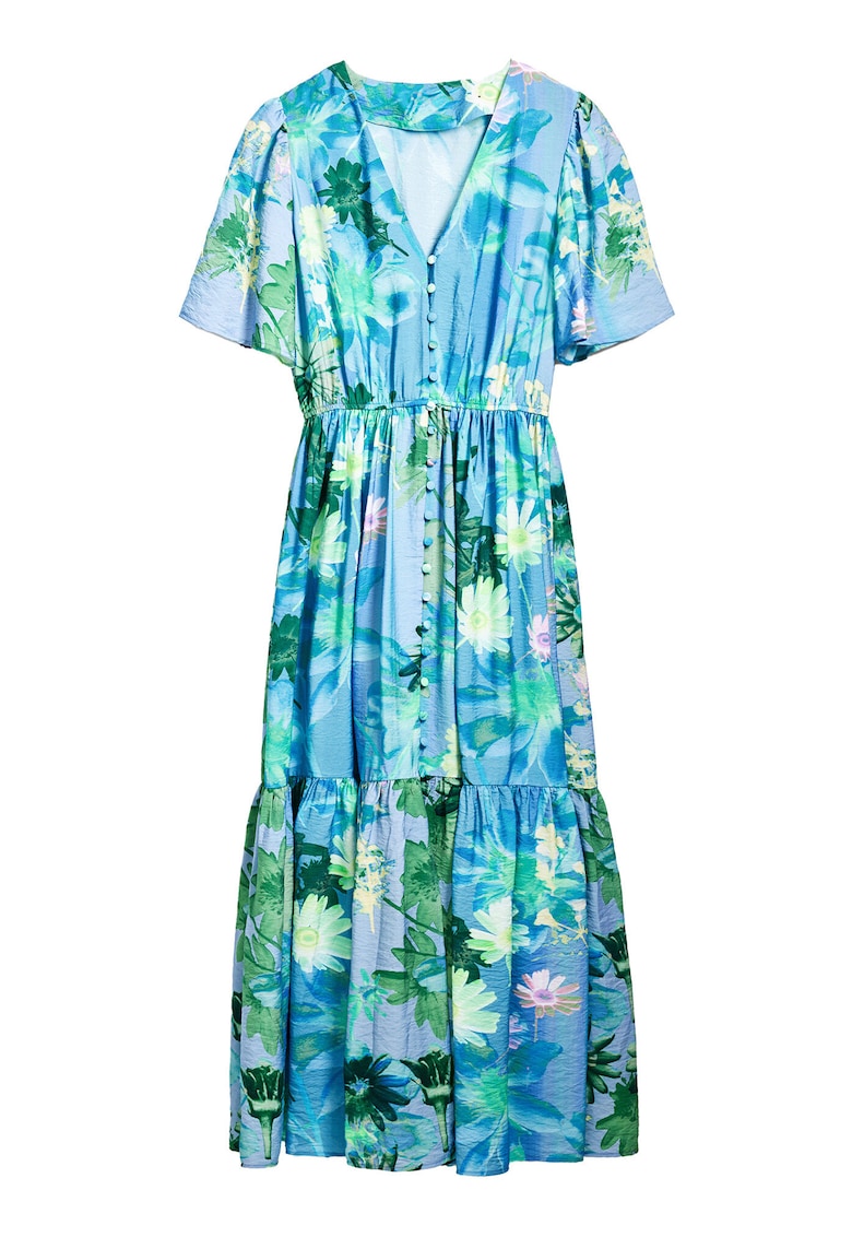 Camasa stil rochie dama 25SWVW18 - Viscoza/Poliamida - Albastru