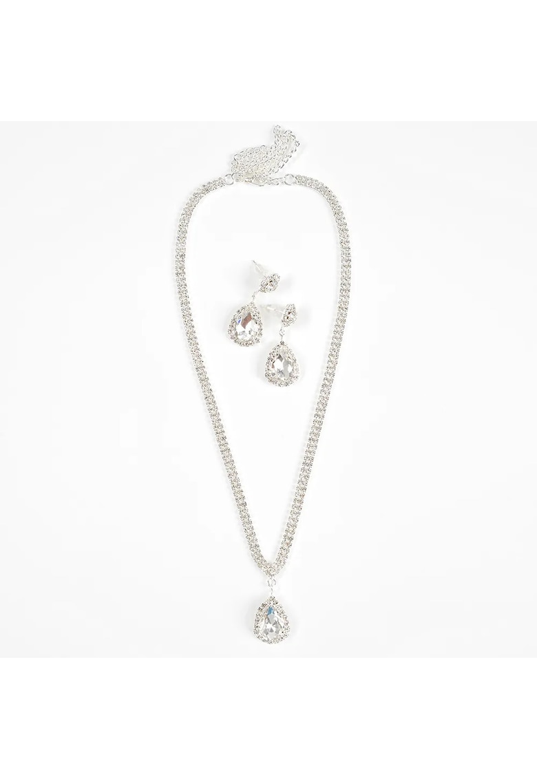 Set elegant cercei si lantisor cu pandantiv tip lacrima -  Paris