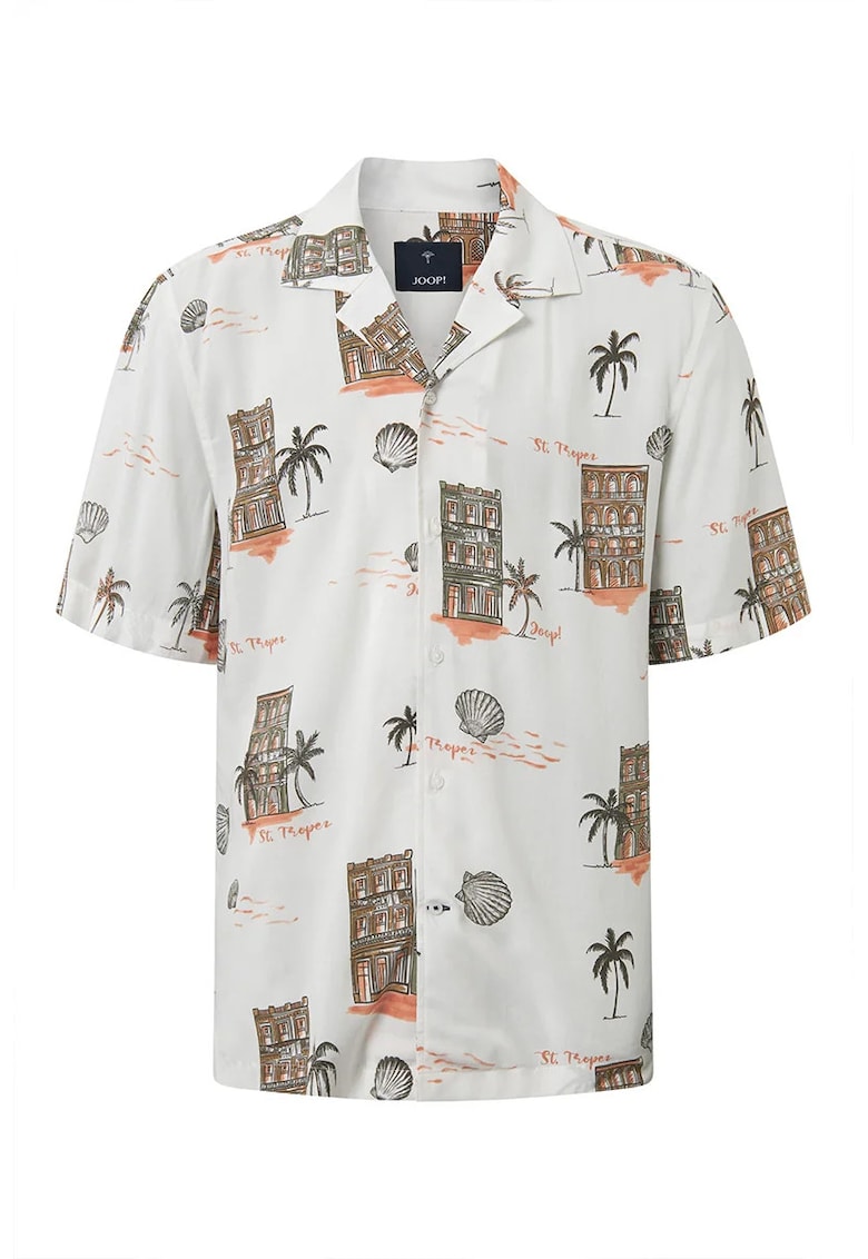 Cămașă supradimensionată cu mânecă scurtă și imprimeu city